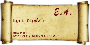 Egri Alpár névjegykártya